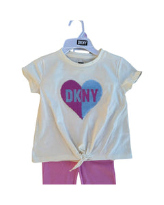 DKNY | Girls  Set. Flip Sequins Short Sleeve T-Shirt and leggings