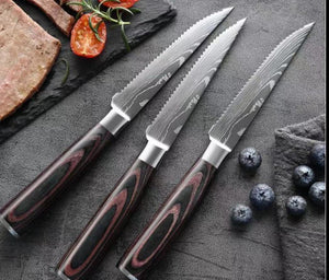 Color Wooden Handle Knives Set