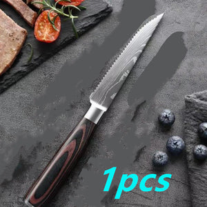 Color Wooden Handle Knives Set