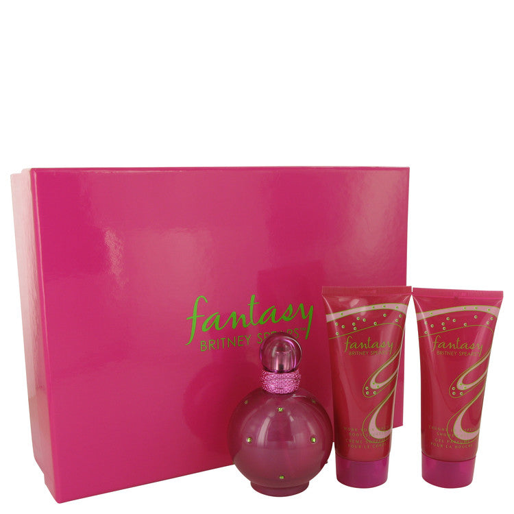 Set de regalo Fantasy de Britney Spears -- Spray Eau De Parfum de 3.3 oz + Soufflé corporal de 3.3 oz + Gel de ducha de 3.3 oz para mujeres