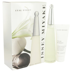 Set de regalo L'EAU D'ISSEY (issey Miyake) de Issey Miyake: spray Eau DeToilette de 3,3 oz + crema corporal de 2,6 oz para mujer