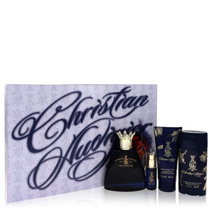 Christian Audigier by Christian Audigier Set de regalo: Eau De Toilette en aerosol de 3.4 oz + MIN EDT de .25 oz + gel de baño de 3 oz + desodorante en barra de 2.75 para hombres