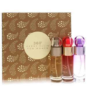 Perry Ellis 360 von Perry Ellis Geschenkset – 1 Unze Perry Ellis 360 EDT Spray + 1 Unze Perry Ellis 360 Coral EDP Spray + 1 Unze Perry Ellis 360 Purple EDP Spray für Frauen