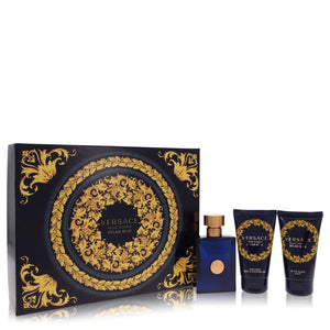 Подарочный набор Versace Pour Homme Dylan Blue от Versace — туалетная вода-спрей 1,7 унции + бальзам после бритья 1,7 унции + гель для душа для мужчин 1,7 унции