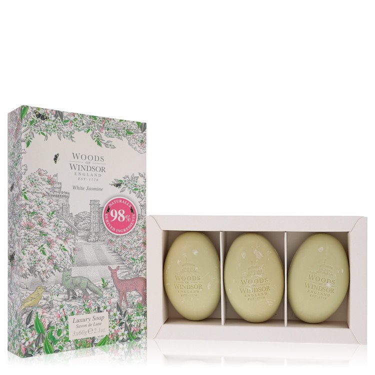 White Jasmine van Woods of Windsor Three 2,1 oz Luxury Soaps 2,1 oz voor dames