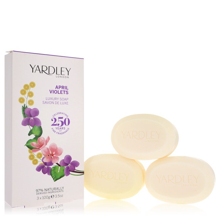 April Violets par Yardley London 3 x 3,5 oz Savon 3,5 oz pour femmes