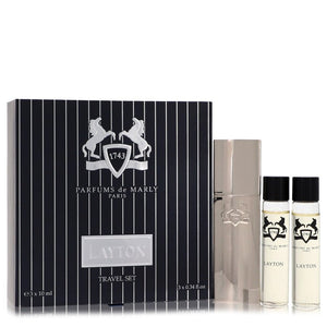 Layton Royal Essence de Parfums De Marly Three Eau De Parfum Sprays Set de viaje 3 x .34 oz para hombres