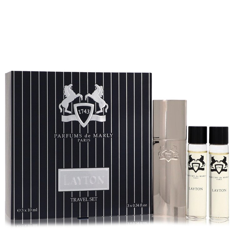 Layton Royal Essence by Parfums De Marly Three Eau De Parfum Sprays Reisset 3 x .34 oz voor mannen