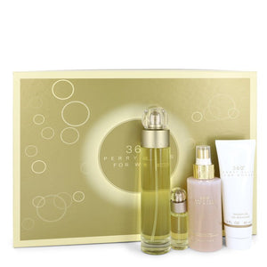 Perry Ellis 360 von Perry Ellis Geschenkset – 3,4 oz Eau de Toilette Spray + 4 oz Body Mist + 3 oz Duschgel + .25 Mini EDT Spray für Frauen