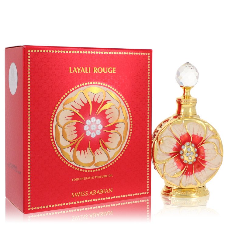 Swiss Arabian Layali Rouge de Swiss Arabian Aceite de perfume concentrado 0.5 oz para mujeres