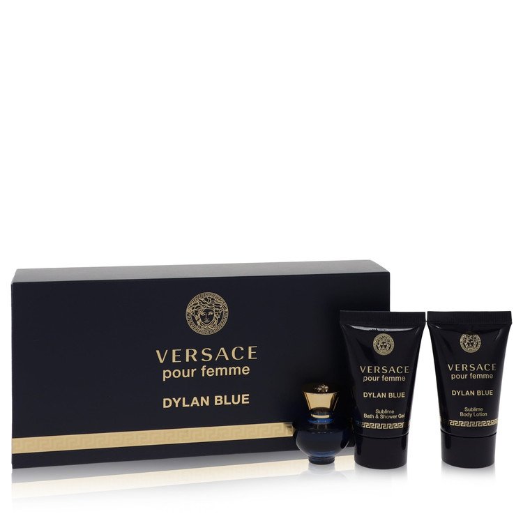 Versace Pour Femme Dylan Blue Gift Set Mini EDP 0.17 oz Lotion 0.8 oz Shower Gel