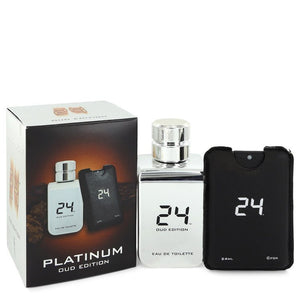 24 Platinum Oud Edition by ScentStory Eau De Toilette Concentree Spray + 0,8 oz {Pocket Spray (Unisex) 3,4 oz 3,4 oz Eau De Toilette Concentree Spray + 0,8 oz Pocket Spray (Unisex) voor mannen