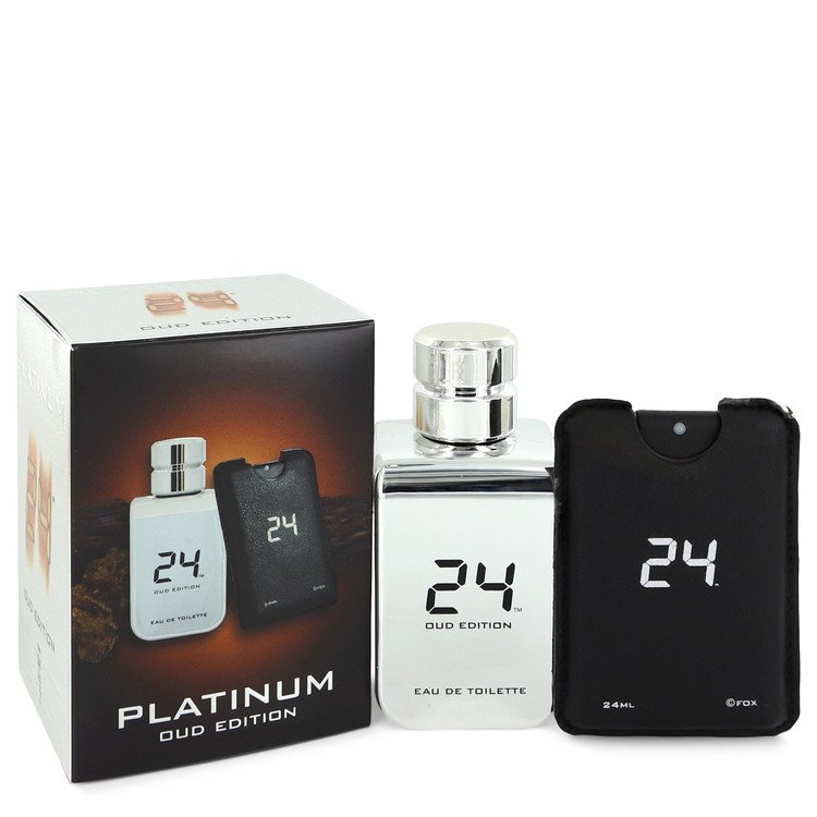 24 Platinum Oud Edition de ScentStory Eau De Toilette Spray concentrado + 0,8 oz {Spray de bolsillo (Unisex) 3,4 oz 3,4 oz Eau De Toilette Spray concentrado + 0,8 oz Spray de bolsillo (Unisex) para hombres