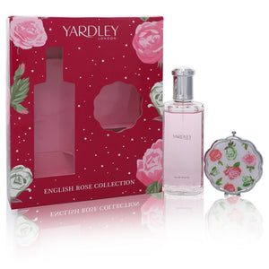 Подарочный набор English Rose Yardley от Yardley London — туалетная вода-спрей объемом 4,2 унции + компактное зеркало для женщин