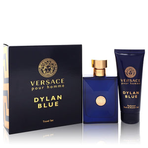 Set de regalo Versace Pour Homme Dylan Blue de Versace: Eau de Toilette en spray de 3,4 oz + gel de ducha de 3,4 oz para hombres