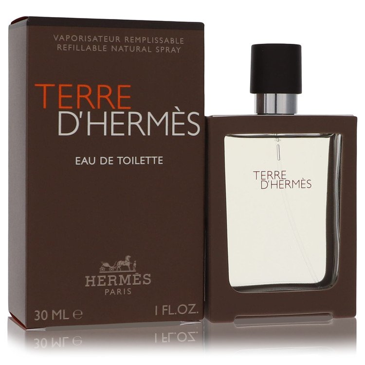 Terre D'Hermes de Hermes Eau De Toilette Spray recargable en aerosol 1 oz para hombres