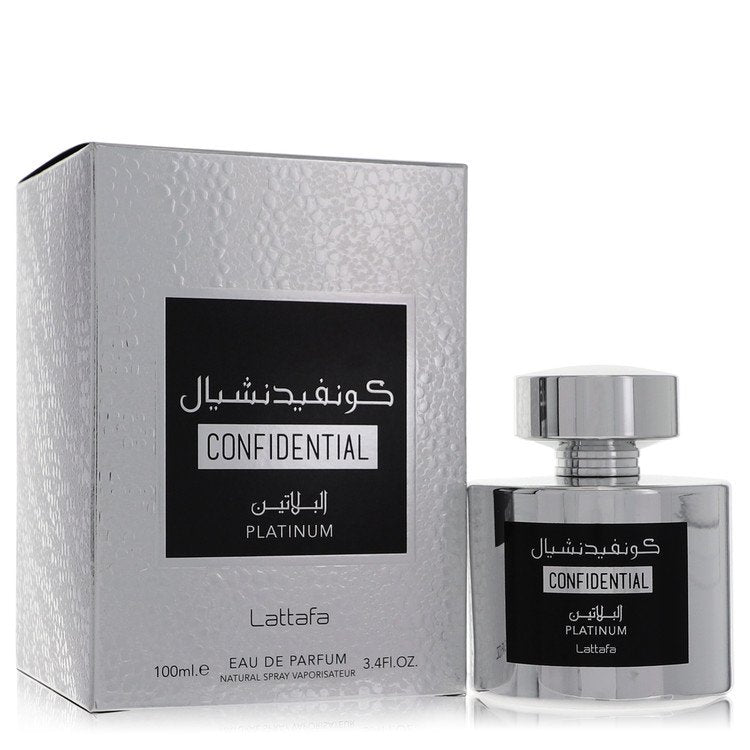 Lattafa Confidential Platinum von Lattafa Eau De Parfum Spray (Unisex) 3,4 oz für Herren
