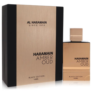 Set cadou Al Haramain Amber Oud Black Edition de la Al Haramain 5 oz 5 oz Eau de parfum spray + 0,34 oz spray reîncărcat pentru bărbați