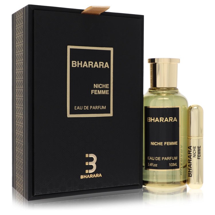 Bharara Niche Femme da Bharara Beauty Eau De Parfum Spray + spray de viagem recarregável de 3,4 onças para mulheres