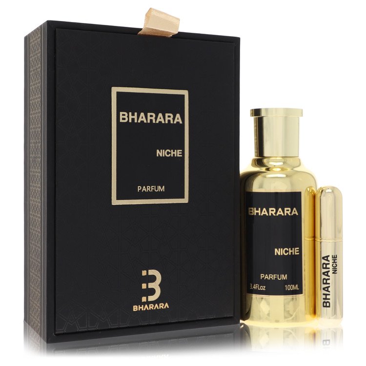 Bharara Niche by Bharara Beauty Eau De Parfum Spray + spray de viagem recarregável 3,4 onças para homens