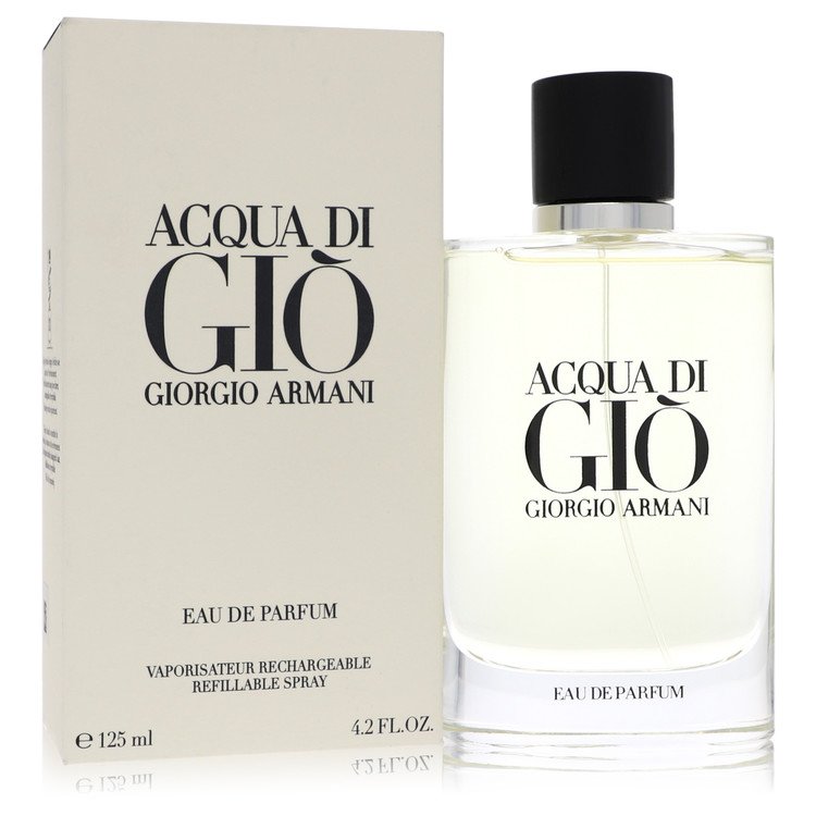 Acqua Di Gio de Giorgio Armani Eau De Parfum spray recarregável de 4,2 onças para homens