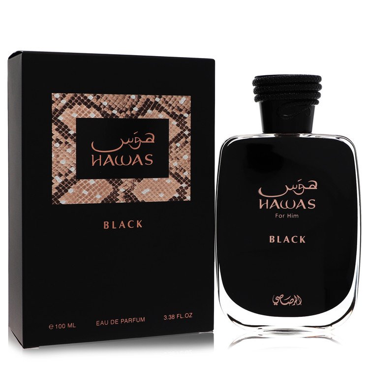 Hawas Black by Rasasi Eau De Parfum Spray 3,3 onças para homens