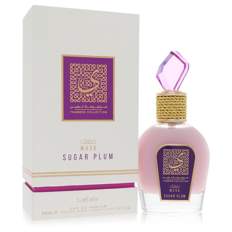 Lattafa Musk Sugar Plum de Lattafa Eau De Parfum Spray (Unisex) 3.4 oz para Mujeres