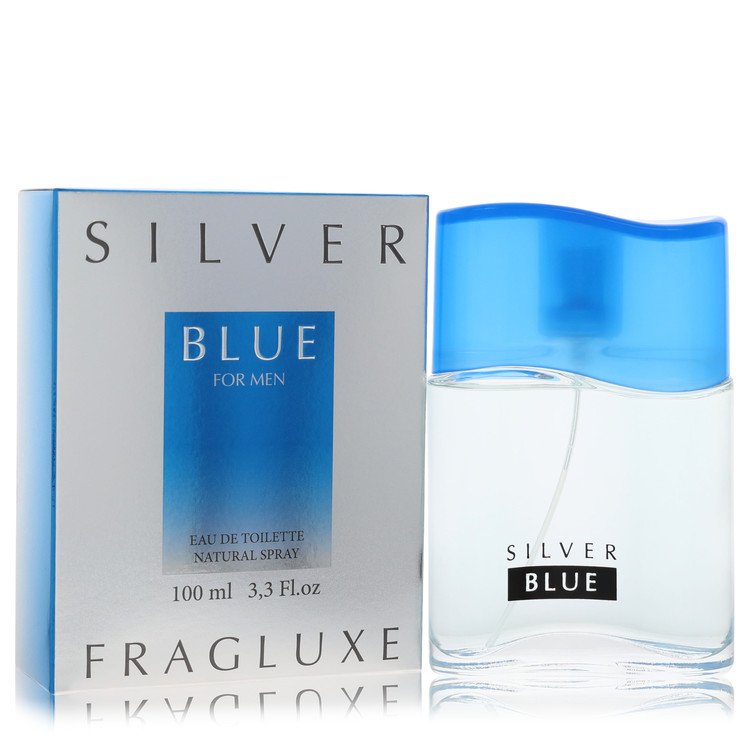 Fragluxe Silver Blue Eau De Toilette Spray For Men 3.3 Oz